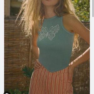 Urban outfitters sold out diamente tie-back butterfly shirt